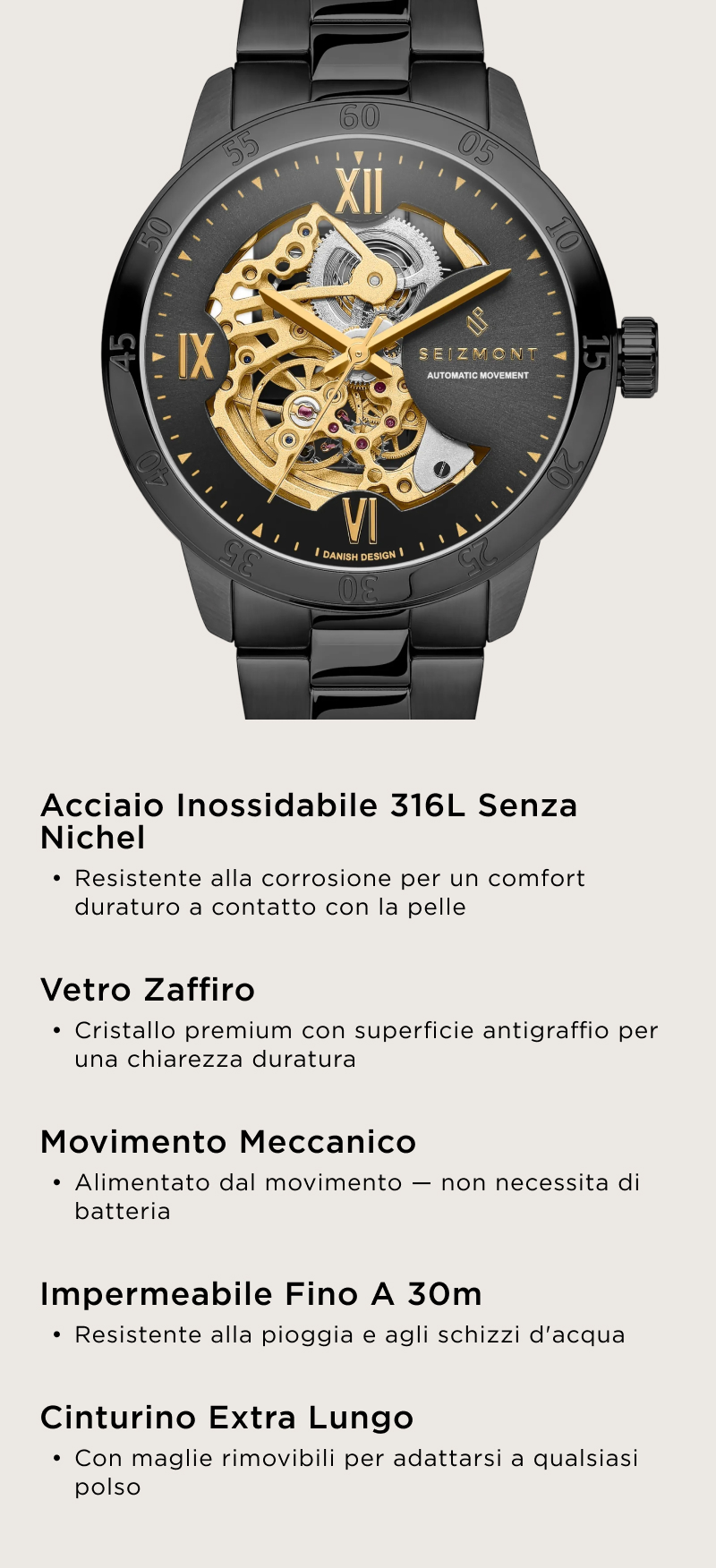 CEP - orologio da parete ø27cm con data datum orion by cep
